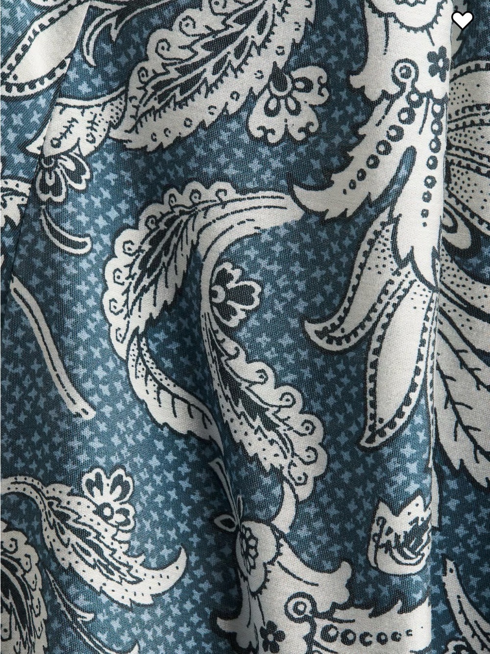 H&M Blue and White Balloon Sleeve Paisley Blouse-Sz-XL - Picture 4 of 8